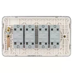 Schneider Electric Lisse Deco 10AX 4-Gang 2-Way Light Switch Polished Chrome with White Inserts -Sockets Sales Store 818FF A3