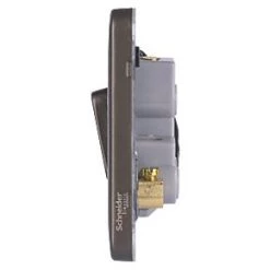 Schneider Electric Lisse Deco 50A 1-Gang DP Cooker Switch Mocha Bronze with LED with Black Inserts -Sockets Sales Store 822FF A2