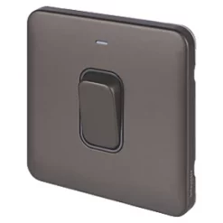 Schneider Electric Lisse Deco 50A 1-Gang DP Cooker Switch Mocha Bronze with LED with Black Inserts