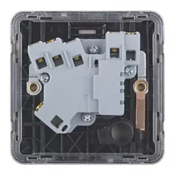 Schneider Electric Lisse Deco 13A Switched Fused Spur Brushed Stainless Steel with Black Inserts -Sockets Sales Store 826CC A3