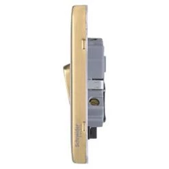 Schneider Electric Lisse Deco 20AX 1-Gang DP Control Switch Satin Brass with LED with Black Inserts -Sockets Sales Store 838FF A2