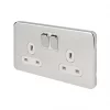 Schneider Electric Lisse Deco 13A 2-Gang SP Switched Plug Socket Polished Chrome with White Inserts 2 Schneider Electric Lisse Deco 13A 2-Gang SP Switched Plug Socket Polished Chrome with White Inserts -Sockets Sales Store 842FF P