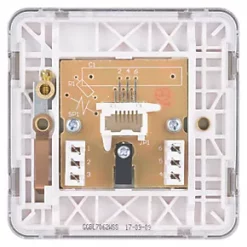 Schneider Electric Lisse Deco Slave Telephone Socket Brushed Stainless Steel with White Inserts -Sockets Sales Store 844FF A3