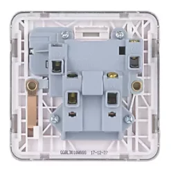 Schneider Electric Lisse Deco 13A 1-Gang SP Switched Plug Socket Brushed Stainless Steel with White Inserts -Sockets Sales Store 845FF A3