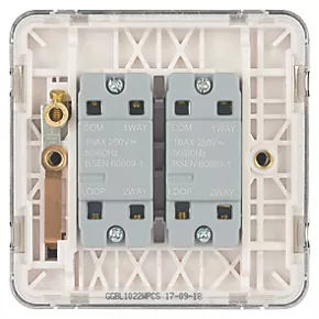 Schneider Electric Lisse Deco 10AX 2-Gang 2-Way Light Switch Polished Chrome with White Inserts 6 Schneider Electric Lisse Deco 10AX 2-Gang 2-Way Light Switch Polished Chrome with White Inserts - Image 4
