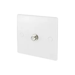 Schneider Electric Ultimate Slimline F-Type Satellite Socket White with Colour-Matched Inserts