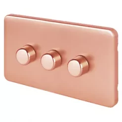 Schneider Electric Lisse Deco 3-Gang 2-Way Dimmer Switch Copper