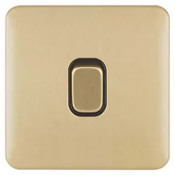 Schneider Electric Lisse Deco 20AX 1-Gang DP Control Switch Satin Brass with Black Inserts -Sockets Sales Store 865FF A1