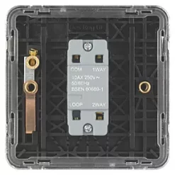 Schneider Electric Lisse Deco 10AX 1-Gang 2-Way Light Switch Polished Chrome with Black Inserts -Sockets Sales Store 872FF A3