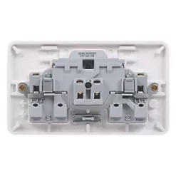 Schneider Electric Lisse 13A 2-Gang DP Switched Plug Socket White -Sockets Sales Store 8980J A3