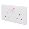 Schneider Electric Lisse 13A 2-Gang DP Switched Plug Socket White -Sockets Sales Store 8980J P