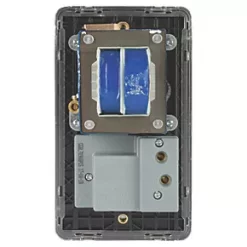 Schneider Electric Lisse Deco 2-Gang Dual Voltage Shaver Socket 115 / 230V Polished Chrome with Black Inserts -Sockets Sales Store 925FF A3