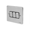 Schneider Electric Ultimate Low Profile 16AX 3-Gang 2-Way Light Switch Polished Chrome with Black Inserts -Sockets Sales Store 9372J P