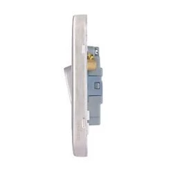 Schneider Electric Lisse Deco 10A 1-Gang 3-Pole Fan Isolator Switch Brushed Stainless Steel with White Inserts -Sockets Sales Store 951FF A2