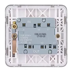 Schneider Electric Lisse Deco 10A 1-Gang 3-Pole Fan Isolator Switch Brushed Stainless Steel with White Inserts -Sockets Sales Store 951FF A3