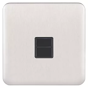 Schneider Electric Lisse Deco Slave Telephone Socket Brushed Stainless Steel with Black Inserts 4 Schneider Electric Lisse Deco Slave Telephone Socket Brushed Stainless Steel with Black Inserts - Image 2