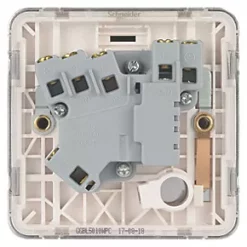 Schneider Electric Lisse Deco 13A Switched Fused Spur Polished Chrome with White Inserts -Sockets Sales Store 955FF A3
