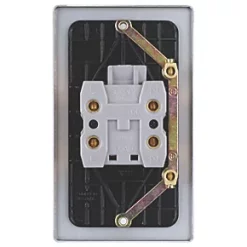 Schneider Electric Ultimate Low Profile 50A 2-Gang DP Control Switch Brushed Chrome with Neon with Black Inserts -Sockets Sales Store 9563J A3