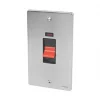 Schneider Electric Ultimate Low Profile 50A 2-Gang DP Control Switch Brushed Chrome with Neon with Black Inserts -Sockets Sales Store 9563J P
