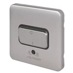 Schneider Electric Lisse Deco 10A 1-Gang 3-Pole Fan Isolator Switch Brushed Stainless Steel with Black Inserts