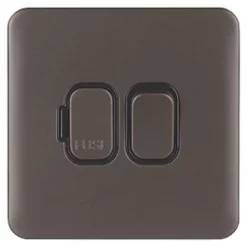 Schneider Electric Lisse Deco 13A Switched Fused Spur with LED Mocha Bronze with Black Inserts -Sockets Sales Store 966FF A1