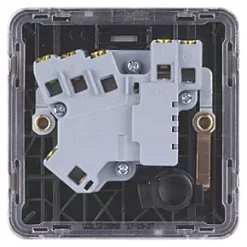 Schneider Electric Lisse Deco 13A Switched Fused Spur with LED Mocha Bronze with Black Inserts -Sockets Sales Store 966FF A3