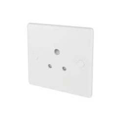 Schneider Electric Ultimate Slimline 5A 1-Gang Unswitched Round Pin Plug Socket White