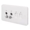 Schneider Electric Lisse 2-Gang Quadruplex Multimedia Socket White -Sockets Sales Store 9695J P