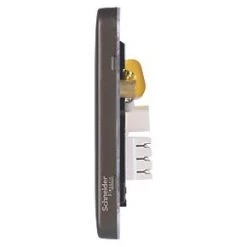 Schneider Electric Lisse Deco Master Telephone Socket Mocha Bronze with Black Inserts -Sockets Sales Store 975FF A2