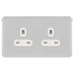 Schneider Electric Lisse Deco 13A 2-Gang Unswitched Plug Socket Polished Chrome with White Inserts 7 Schneider Electric Lisse Deco 13A 2-Gang Unswitched Plug Socket Polished Chrome with White Inserts -Sockets Sales Store 978FF A1