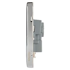 Schneider Electric Lisse Deco 13A 2-Gang Unswitched Plug Socket Polished Chrome with White Inserts 5 Schneider Electric Lisse Deco 13A 2-Gang Unswitched Plug Socket Polished Chrome with White Inserts - Image 3