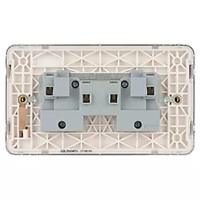 Schneider Electric Lisse Deco 13A 2-Gang Unswitched Plug Socket Polished Chrome with White Inserts 6 Schneider Electric Lisse Deco 13A 2-Gang Unswitched Plug Socket Polished Chrome with White Inserts - Image 4