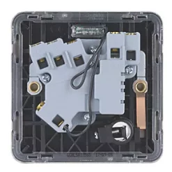 Schneider Electric Lisse Deco 13A Switched Fused Spur Brushed Stainless Steel with Black Inserts -Sockets Sales Store 980FF A3