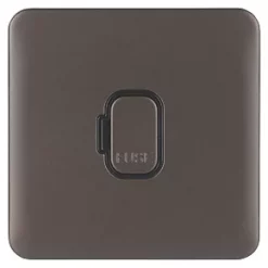 Schneider Electric Lisse Deco 13A Unswitched Fused Spur Mocha Bronze with Black Inserts -Sockets Sales Store 988FF A1