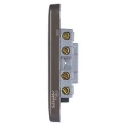 Schneider Electric Lisse Deco 13A Unswitched Fused Spur Mocha Bronze with Black Inserts -Sockets Sales Store 988FF A2