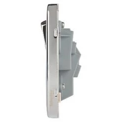 Schneider Electric Lisse Deco 13A 1-Gang SP Switched Plug Socket Polished Chrome with White Inserts -Sockets Sales Store 993FF A2