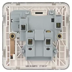 Schneider Electric Lisse Deco 13A 1-Gang SP Switched Plug Socket Polished Chrome with White Inserts -Sockets Sales Store 993FF A3