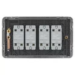 Schneider Electric Lisse Deco 10AX 4-Gang 2-Way Light Switch Polished Chrome with Black Inserts 9 Schneider Electric Lisse Deco 10AX 4-Gang 2-Way Light Switch Polished Chrome with Black Inserts -Sockets Sales Store 998FF A3